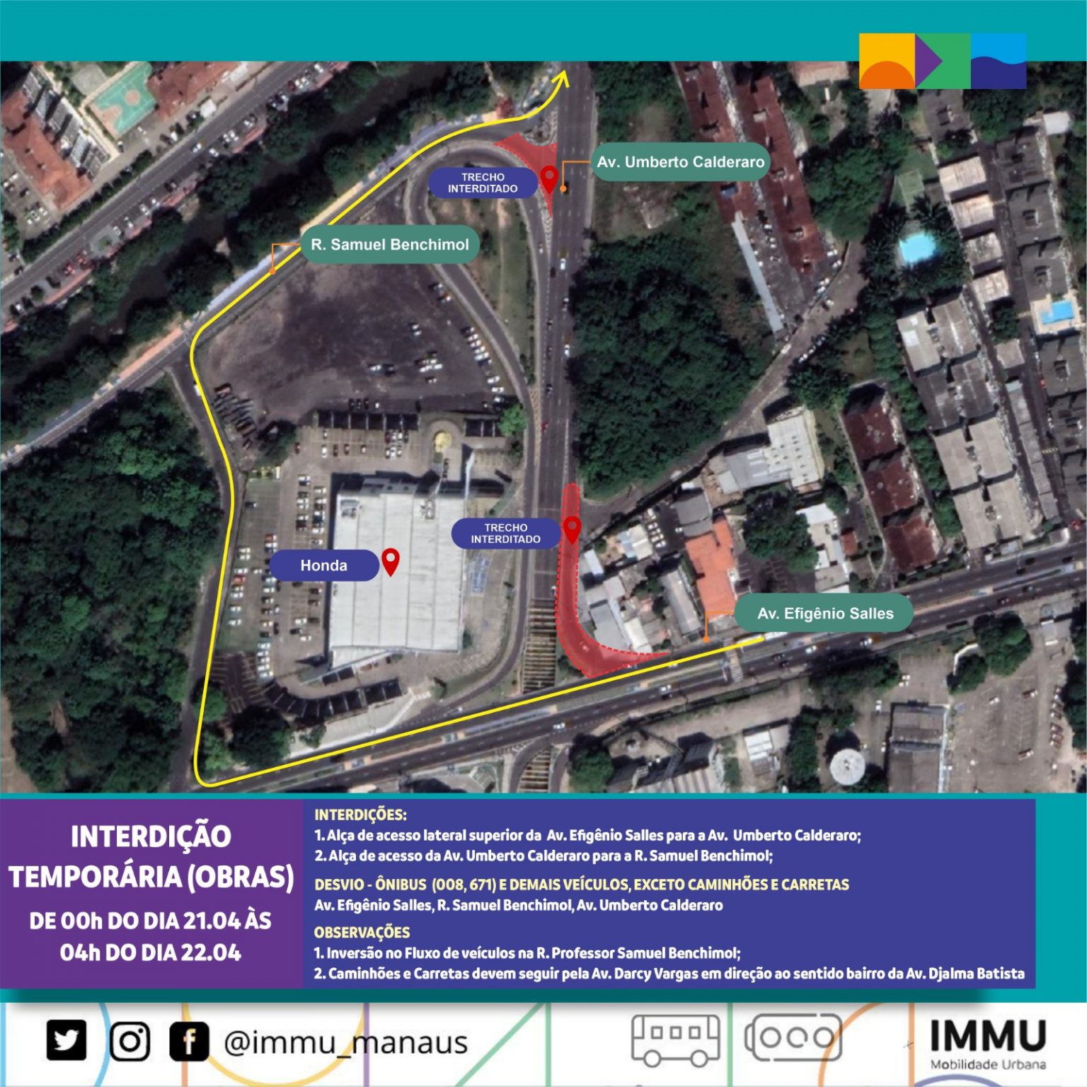 Alça de passagem subterrânea será interditada na ​​madrugada de segunda, 22