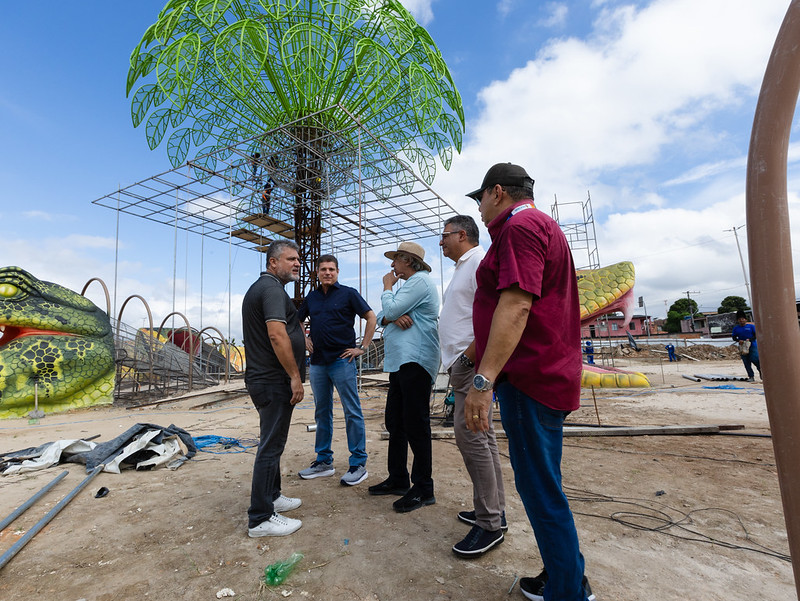 Obra do parque Amazonino Mendes e Gigantes da Floresta recebe vistoria na reta final dos trabalhos