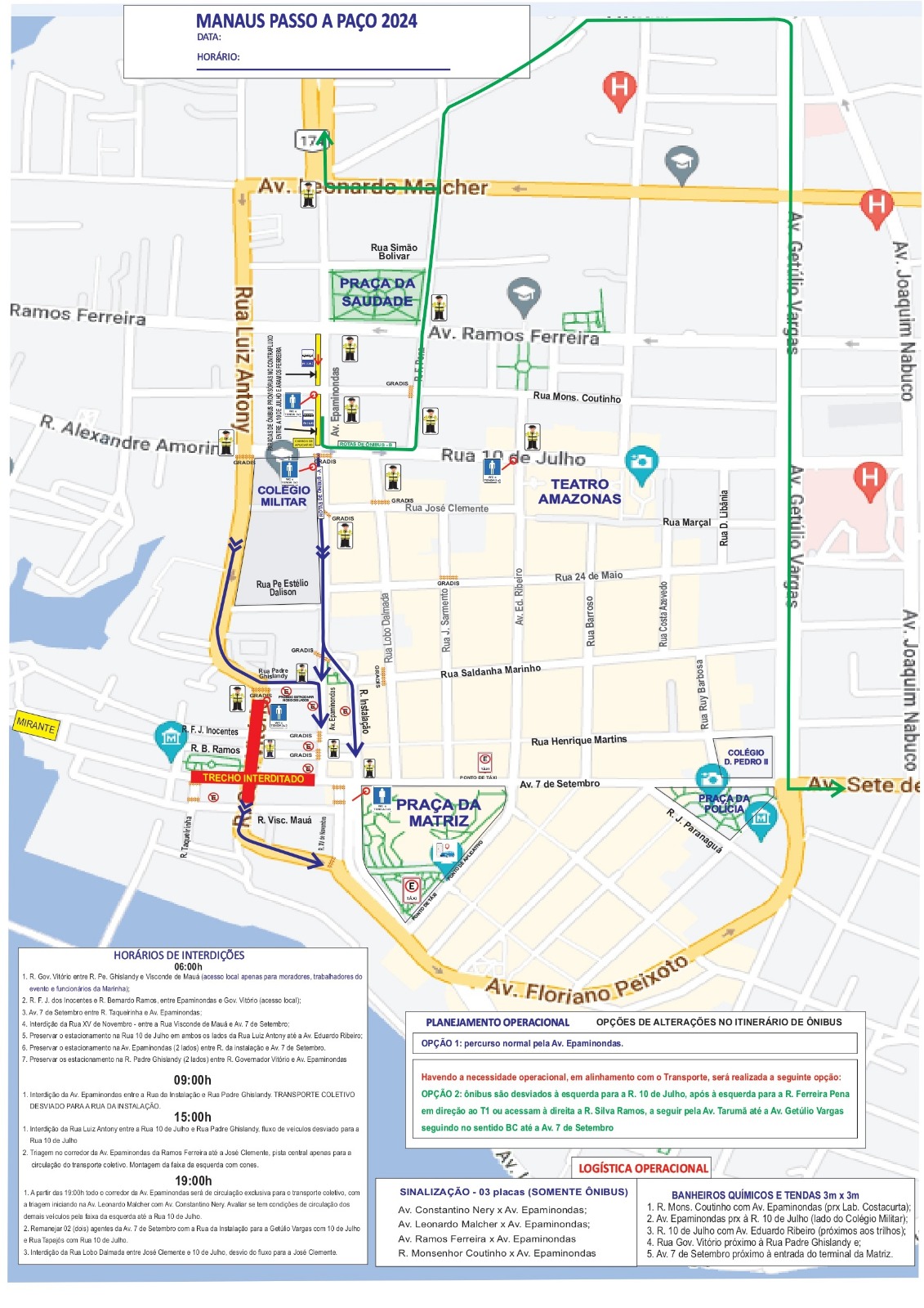 Prefeitura informa programação de transporte e trânsito para ‘Manaus Passo a Paço 2024’